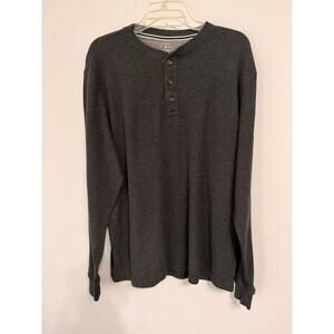 Authentic Knit Goods Long-sleeve men’s waffle-thermal Henley shirt sz XL Layers